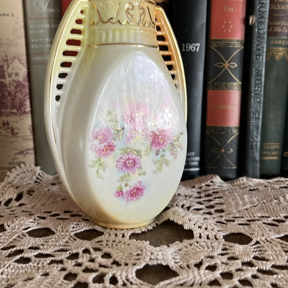 Antique, Early 20th Century Austrian Art Nouveau Floral Filigree Vase
